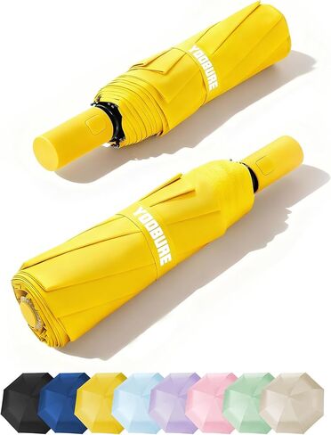 Yoobure Automatic Travel Umbrellas for Rain - Portable & Compact Umbrella for Backpack, Car, UV Umbrellas for Sun Protection, Windproof Folding Small Umbrella in Macaron for Kids, Women, Colorful in Saudi Arabia