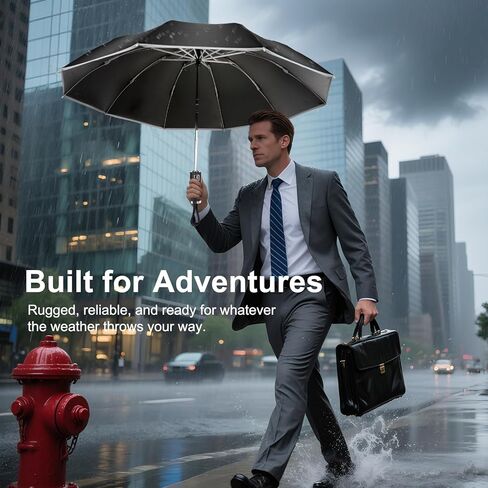 Inverted Umbrella - Windproof Travel Umbrella for Rain and Sun, Compact Reverse With 360° Reflective Stripe, Portable Auto Folding With Cover Bag for Women & Men, 10 Ribs in Saudi Arabia
