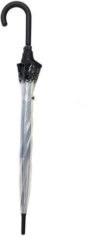 Clear Lace Umbrella with Black Hook Handle – Windproof Fashion Dome Umbrella for Women in Saudi Arabia