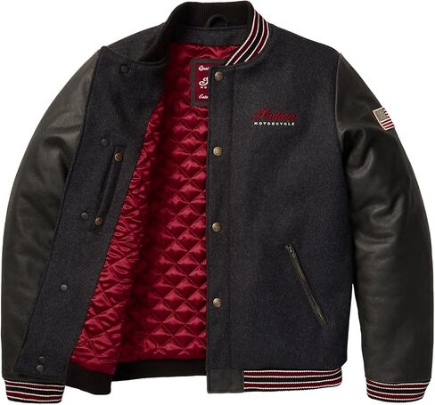 Indian Motorcycle Men's Varsity 2 Jacket, Gray - 2833181 in Saudi Arabia