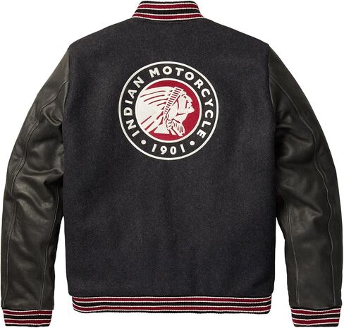 Indian Motorcycle Men's Varsity 2 Jacket, Gray - 2833181 in Saudi Arabia