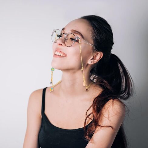 Tondiamo 45 Pcs Eyeglass Chains String with Charms for Women DIY Gold Link Around Neck Chain Eyewear Retainer Accessory in Saudi Arabia