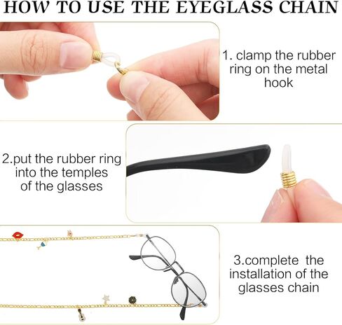Tondiamo 45 Pcs Eyeglass Chains String with Charms for Women DIY Gold Link Around Neck Chain Eyewear Retainer Accessory in Saudi Arabia