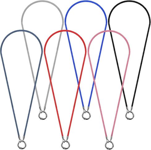 6PCS Eyeglass Holder Necklace,Long 27.5 In Eyeglass Necklace, Necklaces for Glasses for Women with Round Ring, Wear Resistance and Long-Lasting, for Woman Men, 6 Colors in Saudi Arabia