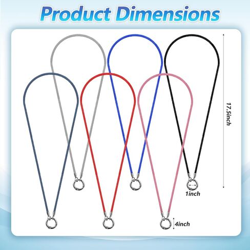 6PCS Eyeglass Holder Necklace,Long 27.5 In Eyeglass Necklace, Necklaces for Glasses for Women with Round Ring, Wear Resistance and Long-Lasting, for Woman Men, 6 Colors in Saudi Arabia
