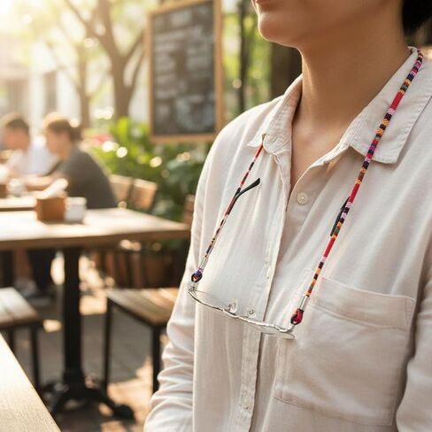 6 قطع من حزام النظارات، سلسلة النظارات للنساء والرجال، مادة آمنة من القطن والبوليستر، تحافظ على نظارات القراءة أو النظارات الشمسية آمنة حول الرقبة in Saudi Arabia