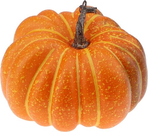 Gresorth 14 cm Fake Yellow Pumpkin Artificial Food Halloween Christmas Fall Decoration Paintable DIY Pumpkin for Thanksgiving Wedding Display in Kuwait