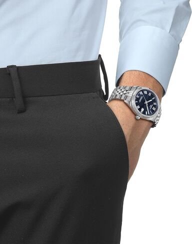 Tissot Ballade Powermatic 80 COSC 39mm, Swiss Automatic Watch for Men, Stainless Steel Case, Blue Dial, T1564081104300 in Saudi Arabia