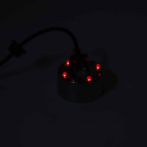 صانع الضباب مبيد سبائك الزنك 12 LED اللون تغيير الضباب البخاخة المرطب لنافورة المياه بركة الجنينة زهرية حمام الطيور (قابس الولايات المتحدة) in Kuwait