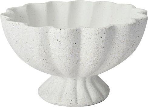 Pedestal Decorative Bowl Home Decor - Morden Resin Handmade Decorative Fruit Bowl for Kitchen Counter, Chic Ruffle Bowl Centerpiece Decor for Dining Table Coffee Table (Starry Black in Saudi Arabia