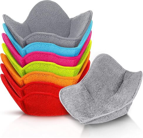 Patelai 8 Pieces Bowl Holders Microwave Safe Bowl Pot Holder for Hot Soup, Food, Meals (Red, Grey) in Saudi Arabia