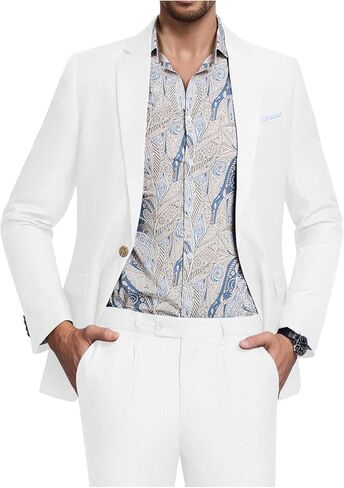 Men's Suit Tencel Linen Two Piece Slim Fit Summer Grooms Wedding Prom Dress Tuxedo Suits for Men Blazer Pants Set in Saudi Arabia