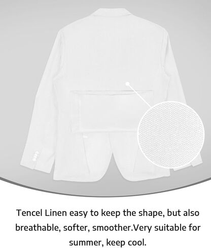 Men's Suit Tencel Linen Two Piece Slim Fit Summer Grooms Wedding Prom Dress Tuxedo Suits for Men Blazer Pants Set in Saudi Arabia
