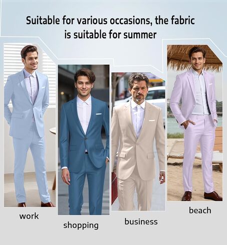 Men's Suit Tencel Linen Two Piece Slim Fit Summer Grooms Wedding Prom Dress Tuxedo Suits for Men Blazer Pants Set in Saudi Arabia