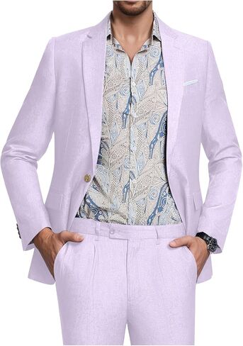 Men's Suit Tencel Linen Two Piece Slim Fit Summer Grooms Wedding Prom Dress Tuxedo Suits for Men Blazer Pants Set in Saudi Arabia