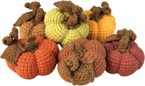 Crochet Mini Pumpkins Set of 6, Fall Decor, Thanksgiving Autumn Home Decoration, Handmade Farmhouse Decorative Cute Pumpkins, Gifts for Women Friend, Table Centerpiece Bowl Filler in Saudi Arabia