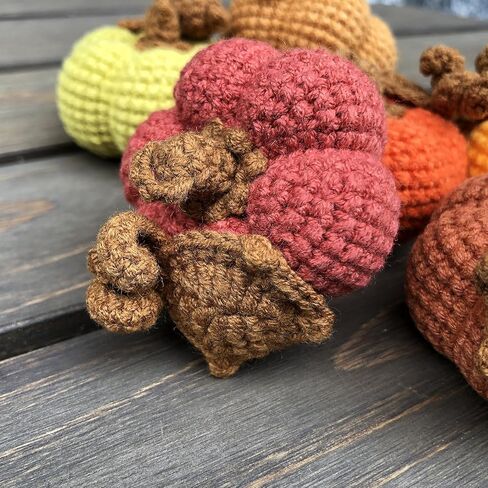 Crochet Mini Pumpkins Set of 6, Fall Decor, Thanksgiving Autumn Home Decoration, Handmade Farmhouse Decorative Cute Pumpkins, Gifts for Women Friend, Table Centerpiece Bowl Filler in Saudi Arabia