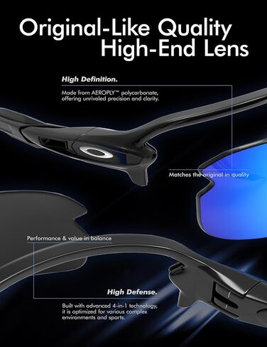 SAUCER Premium Replacement Lenses & Rubber Kits for Oakley Flak 2.0 XL OO9188 Sunglasses in Saudi Arabia