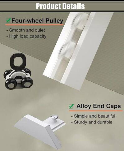 Ceiling Mount Curtain Rods - 18ft Track System for Room Dividers & Closets, White Adhesive Sliding Rails for Bedroom, Window, RV - Durable & Stylish Solution in Saudi Arabia
