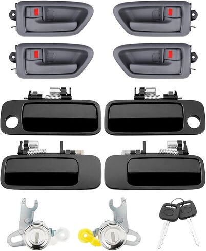 Gledewen Exterior & Interior Door Handle Set, Beige, Compatible with 1997-2001 Toyota Camry, Front & Rear & Left & Right, 6922033040, 6921033040, 6927733020, 6927833020, Driver Passenger Handle in Saudi Arabia