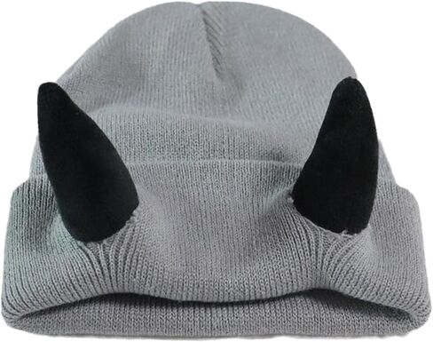 NUEAYMS Novelty Knitted Cap for Women Men Adult Beanies Hat Pullover Evil Horns Hat Unisex Halloween Hat Party Props in Saudi Arabia