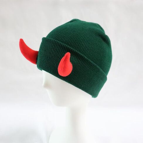 NUEAYMS Novelty Knitted Cap for Women Men Adult Beanies Hat Pullover Evil Horns Hat Unisex Halloween Hat Party Props in Saudi Arabia