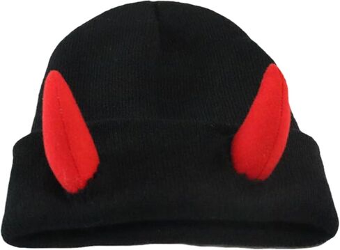 NUEAYMS Novelty Knitted Cap for Women Men Adult Beanies Hat Pullover Evil Horns Hat Unisex Halloween Hat Party Props in Saudi Arabia