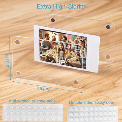 7 Packs Magnets Frame for Refrigerator, Acrylic Fridge Magnetic Picture Frame, Mini Photo Frames, Instax Clear Picture Magnet Display Frame 2.36 X 3.54 Inches in Saudi Arabia