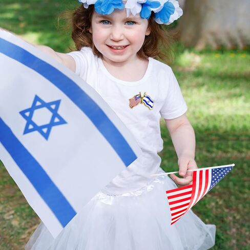 6/12 Pack America Israel Flag Lapel Pins, Metal Friendship Pin for Tie Hat Cuff Bag, Pins Badge Souvenir for Men Women in Saudi Arabia