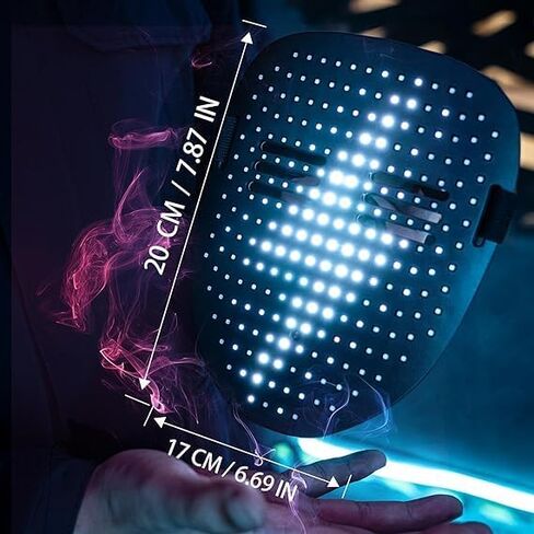 أقنعة LED متعددة قابلة للتغيير تستشعر الإيماءات تضيء الأقنعة المتغيرة للوجه لحفلات الهالوين وعيد الميلاد التنكرية، قناع الهالوين in Saudi Arabia