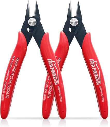 170 Wire Cutters, 10 PACK, 5 Inch Micro Flush Cutter, HOUSERAN Small Wire Cutters Spring Loaded Cutting Pliers, Side Cutters, Diagoanl Cutters for Jewelry Making, Models, Zip Ties Plastic Wire Snips in Kuwait