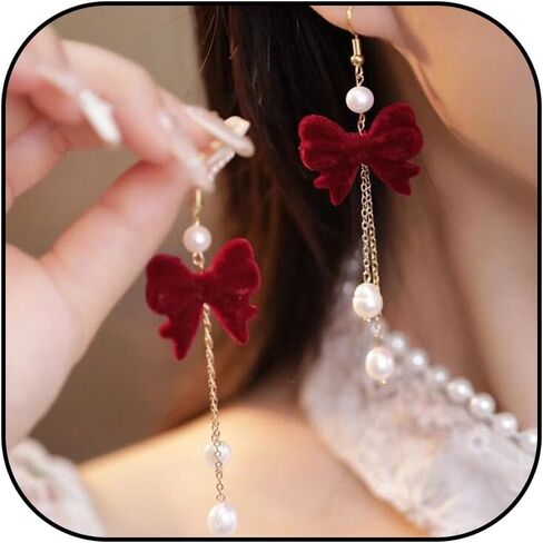 Bow Earrings Valentines Earrings for Women Valentines Day Dress Shirt Outfits Party Wear Valentine Day Gifts in Saudi Arabia