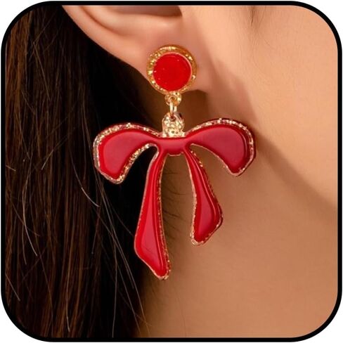 Bow Earrings Valentines Earrings for Women Valentines Day Dress Shirt Outfits Party Wear Valentine Day Gifts in Saudi Arabia
