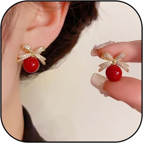 Bow Earrings Valentines Earrings for Women Valentines Day Dress Shirt Outfits Party Wear Valentine Day Gifts in Saudi Arabia