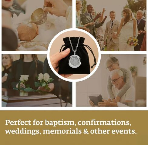 قلادة تربة جبل الهيكل الأصلية - قلادة مسيحية للنساء والرجال - قلادة الوعد الإلهي - هدايا معتمدة من الأراضي المقدسة من القدس، تذكار ديني للتبشير والصلاة in Kuwait