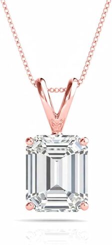 Aone Jewelry 3 قيراط من قطع الزمرد مويسانيتي سوليتير قلادة للنساء | وضوح EF-VS1 | ذهب عيار 14 قيراطًا من الفضة الإسترلينية عيار 925 مع سلسلة كابل من الذهب الوردي والأبيض والأصفر in Saudi Arabia