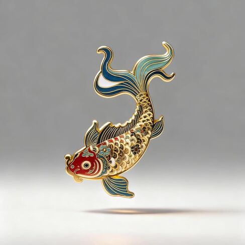 RCWG Lucky Pin, Chinese Koi Fish, Funny Button Pin, Chinese Aesthetic Enamel Lapel Pin for Backpacks, Jackets, Hats, Kids, Girls. Attract Positive Energies Wealth, Health, Luck and Peace in Kuwait