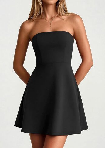 PRETTYGARDEN Women's Strapless Mini Summer Dress 2026 Spring A Line Tube Top Wedding Guest Cocktail Party Short Dresses in Saudi Arabia