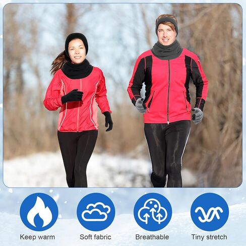 Eurzom 36 Pcs Winter Ear Warmer Headband Warmer Fleece Neck Gaiter Touch Screen Knit Gloves Set Earmuffs Face Mask Scarf Full Finger Gloves for Men Women Cold Weather Ski Running Cycling in Saudi Arabia