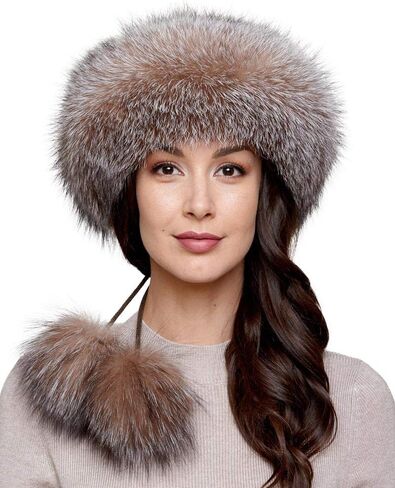 عصابة رأس من فرو الثعلب الكريستالي مع بوم بومس in Kuwait