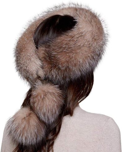 عصابة رأس من فرو الثعلب الكريستالي مع بوم بومس in Kuwait