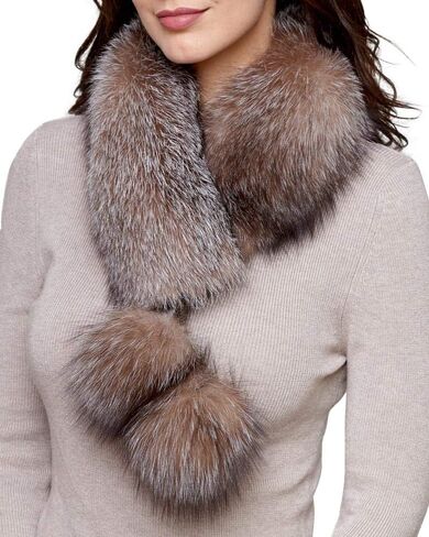 عصابة رأس من فرو الثعلب الكريستالي مع بوم بومس in Kuwait