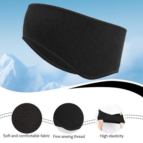 3 Pcs Ear Warmers Fleece Headband Winter Ear Warmer Headband Fleece Running Ear Muffs for Men Women Running Sport in Saudi Arabia