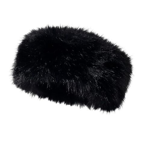 Womens Faux Fur Headbands Winter Cold Weather Fuzzy Elastic Ear Warmer White Headband in Saudi Arabia