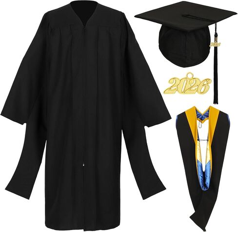 مجموعة غطاء رأس لثوب التخرج الرئيسي، للجنسين غير لامع لدرجة الماجستير مع شرابة للجامعة in Kuwait