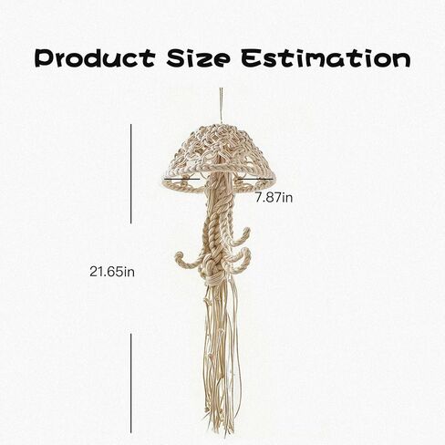 معلقة على الحائط من Macramé، ديكور قنديل البحر المنسوج بالحبل، صائدات الأحلام، لمسات ديكور جدارية مبتكرة (أبيض) in Kuwait