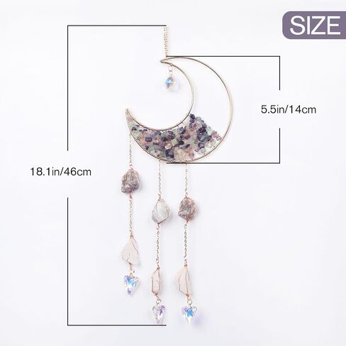 مصغّر حصوه اللون الهلال القمر بلورات الشمس الماسك حلم الماسكات الأحجار الكريمة suncatcher مع زخرفة القلب اليدوية زاك ديكور الحائط للبالغين الفتيات غرفة نوم الزفاف حديقة يبارك هدية in Saudi Arabia