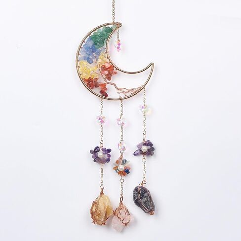 مصغّر حصوه اللون الهلال القمر بلورات الشمس الماسك حلم الماسكات الأحجار الكريمة suncatcher مع زخرفة القلب اليدوية زاك ديكور الحائط للبالغين الفتيات غرفة نوم الزفاف حديقة يبارك هدية in Saudi Arabia