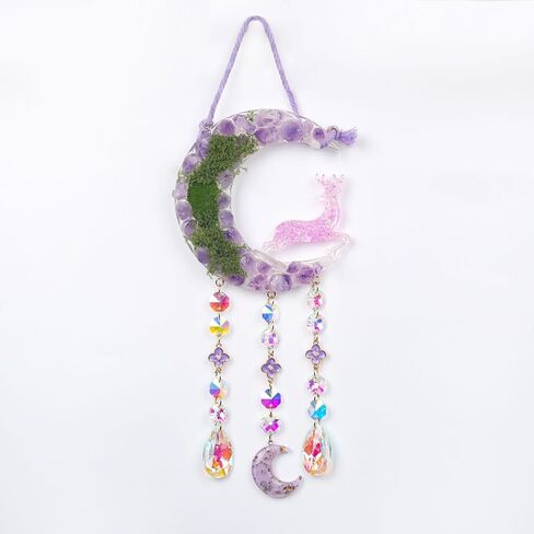 مصغّر حصوه اللون الهلال القمر بلورات الشمس الماسك حلم الماسكات الأحجار الكريمة suncatcher مع زخرفة القلب اليدوية زاك ديكور الحائط للبالغين الفتيات غرفة نوم الزفاف حديقة يبارك هدية in Saudi Arabia