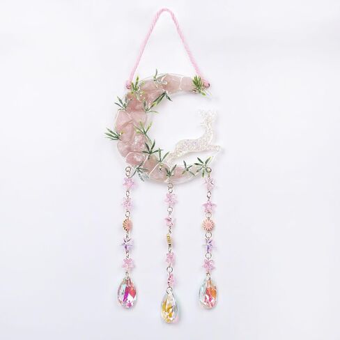 مصغّر حصوه اللون الهلال القمر بلورات الشمس الماسك حلم الماسكات الأحجار الكريمة suncatcher مع زخرفة القلب اليدوية زاك ديكور الحائط للبالغين الفتيات غرفة نوم الزفاف حديقة يبارك هدية in Saudi Arabia